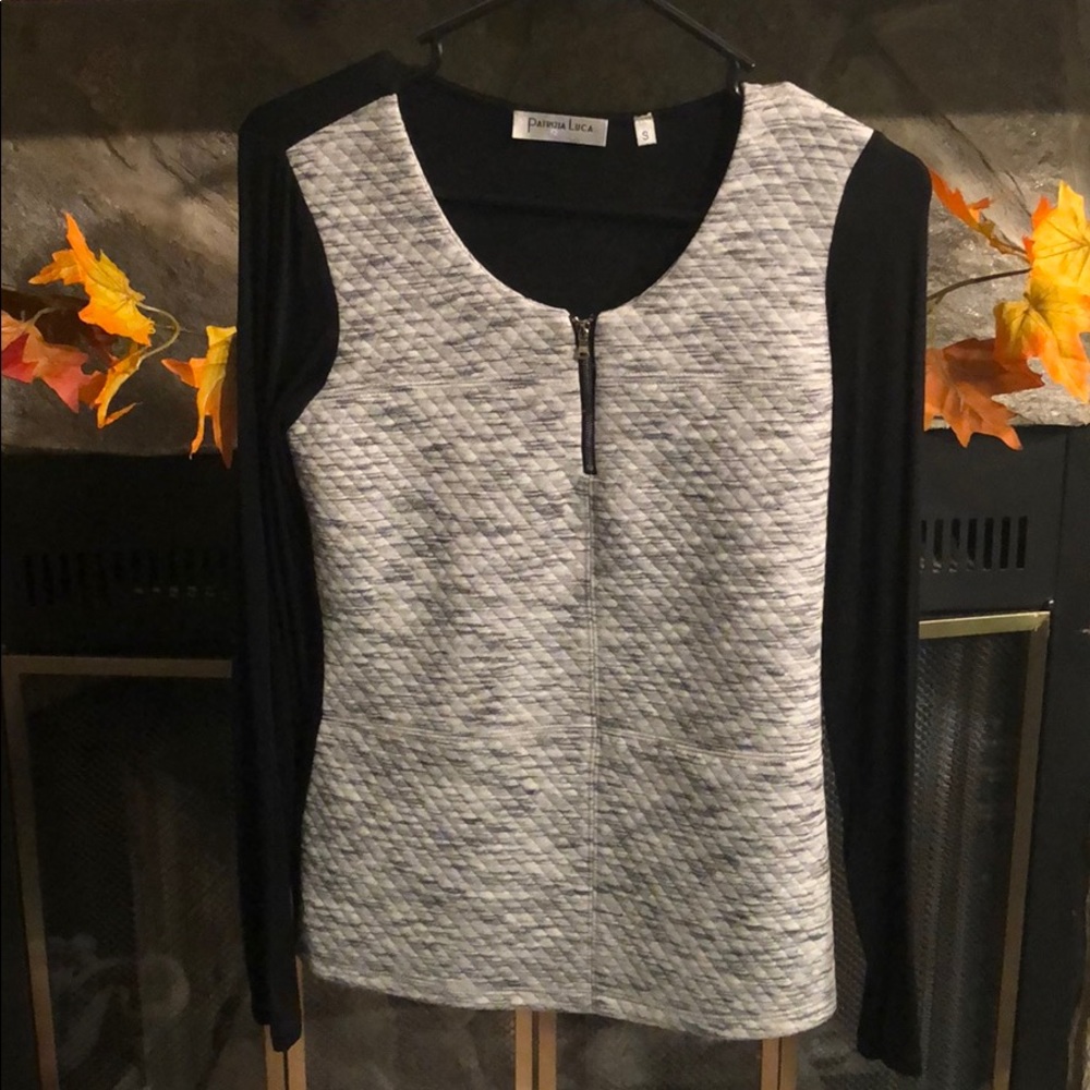 Grey and black top